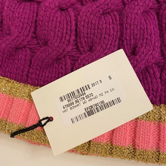 Pink and Gold Knit Beanie - Picture 4 of 13